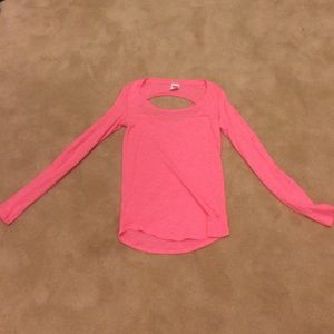 PINK OPEN BACK LONG SLEEVE SHIRT