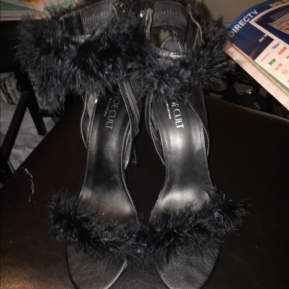 Nasty gal shoe cult heels + DIY fur