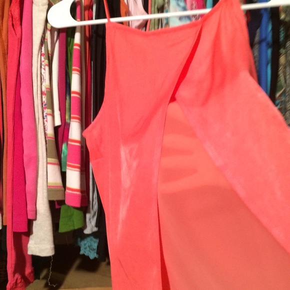 Orange coral spaghetti strap top sz M - Picture 2 of 4