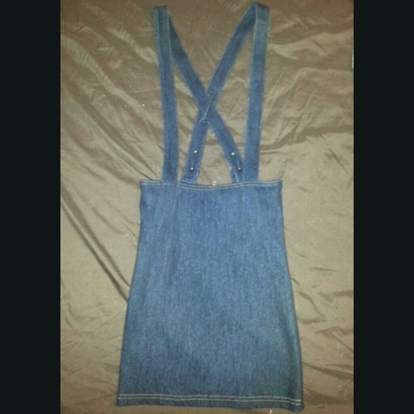 Forever 21 dark denim overall pencil skirt - Picture 2 of 4