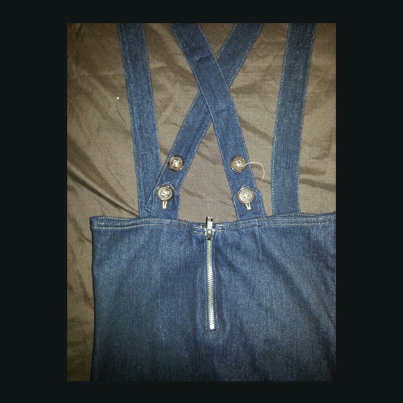 Forever 21 dark denim overall pencil skirt - Picture 4 of 4