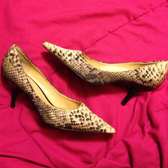 Snake print heels