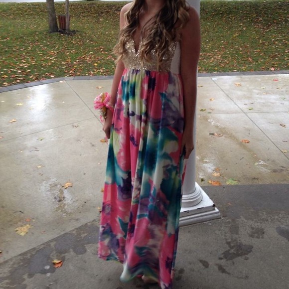 Multicolor homecoming/prom dress - Picture 4 of 4