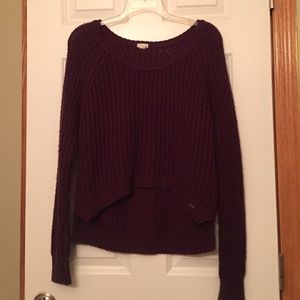 Cropped Burgundy Sweater