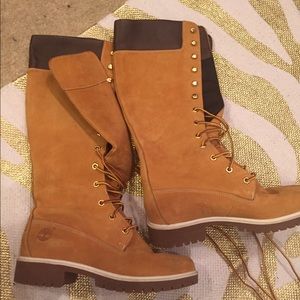 Timberland tall lace up boots
