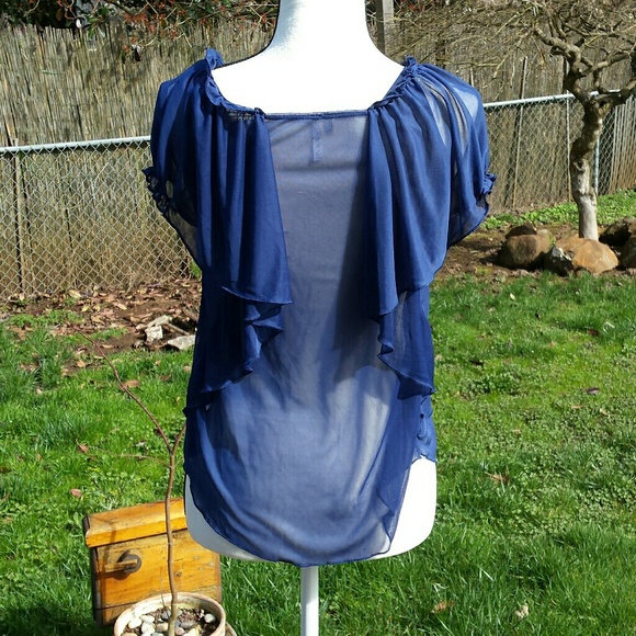 NWOT Beautiful Blue Top w/ Detail - Picture 2 of 4