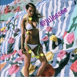 •Lolli Swim• REVERSIBLE tassel bikini TOP NWT