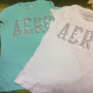 White and light blue Aeropostale t shirts NWT