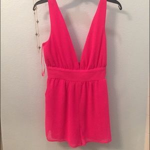 hot pink romper