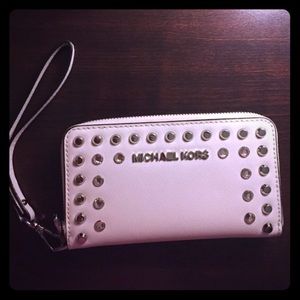 Michael kors studded wristlet wallet