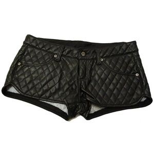 CARMAR Faux Leather Quilted Shorts