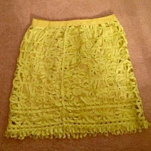 Forever 21 Lime Crochet Pencil Skirt