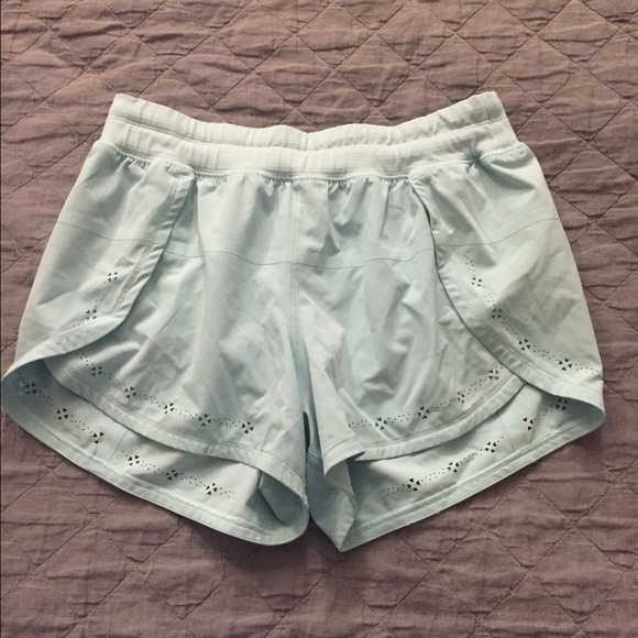 Light blue lulu running shorts