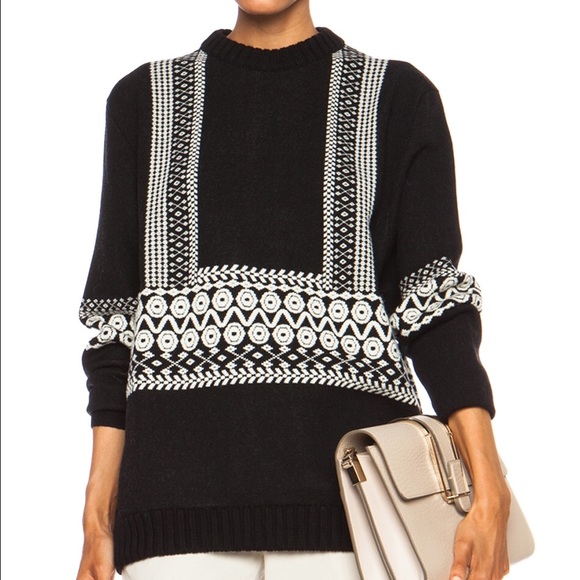 Chloe style Knit Jacquard wool sweater