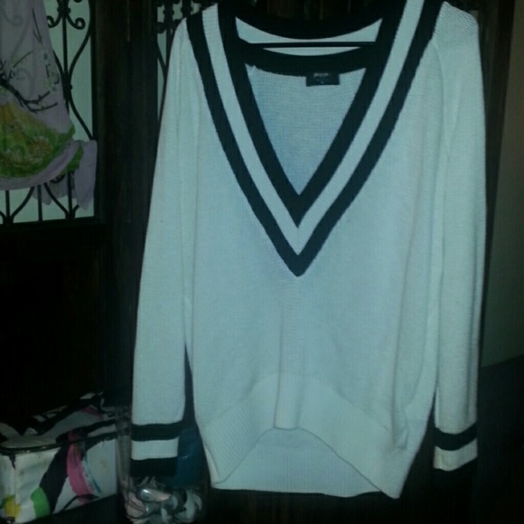 Nasty Gal black/white Varsity boyfriend sweater