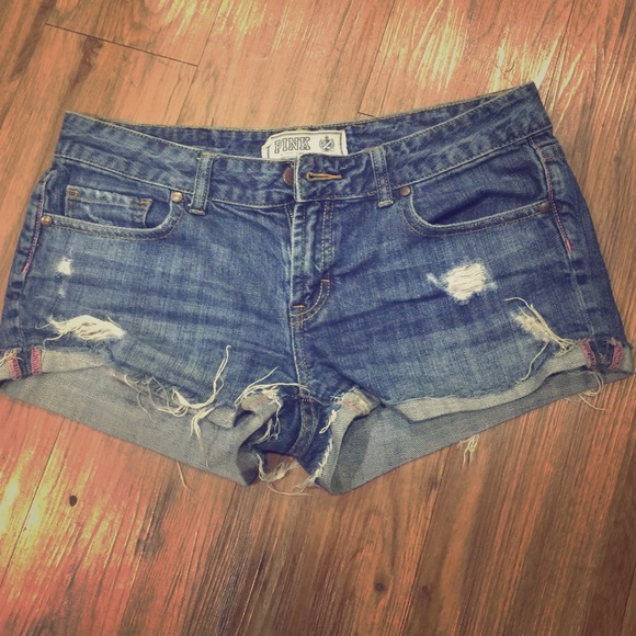pink cut off shorts