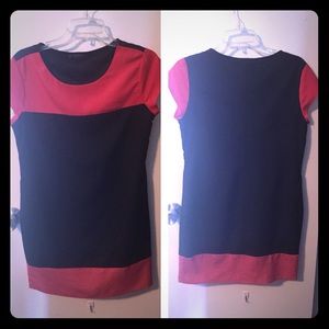 Black and berry red dress