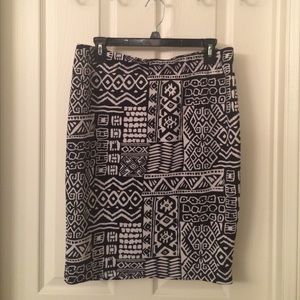 Plus Size Tribal Print Pencil Skirt