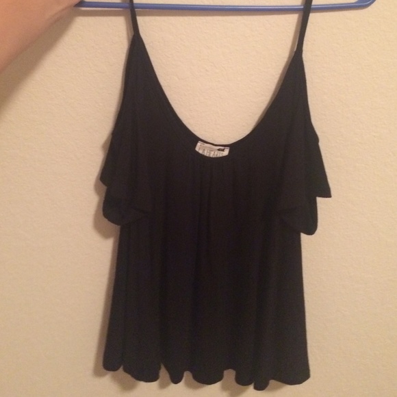 Black off the shoulder flowy top