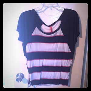 Blue and white top