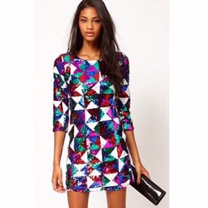 Rare London Geometric Sequin Dress
