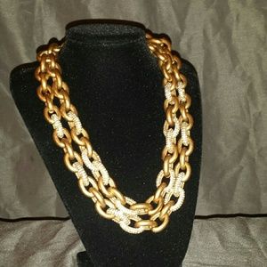 J. Crew Gold Pave Necklace