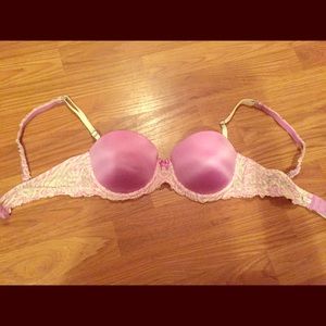 VS Pink Strapless Push Up Bra