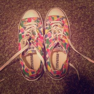 Multi-colored polka-dot converse
