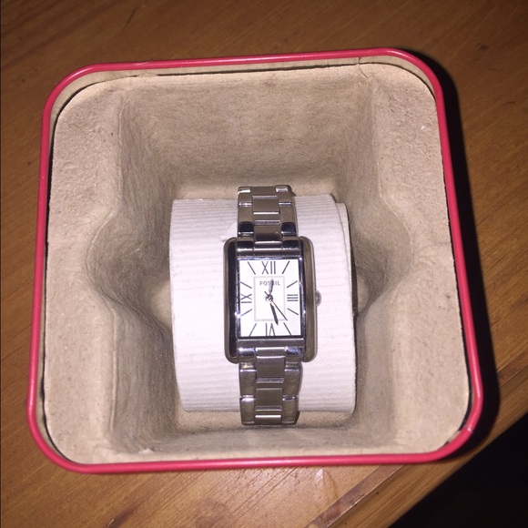 Silver Fossil Watch