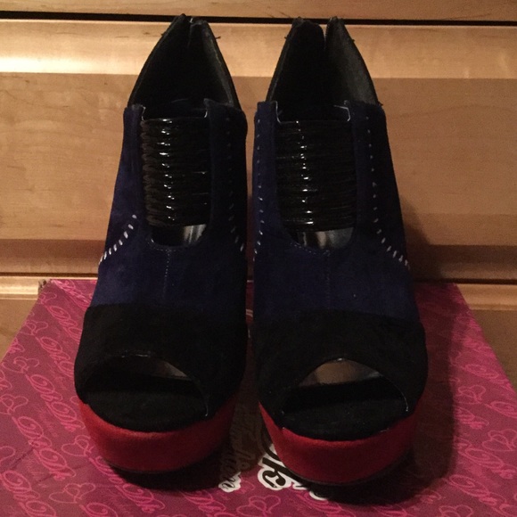 💠Color Block Peep-Toe Wesges💠 - Picture 3 of 4