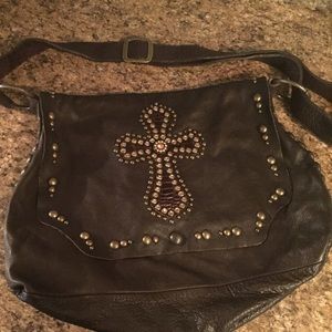 Leatherock swarovski crystal & leather purse