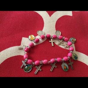 Religious bead stretchable bracelet