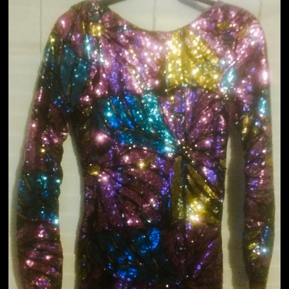 Floral sequin cocktail dress - Picture 2 of 3