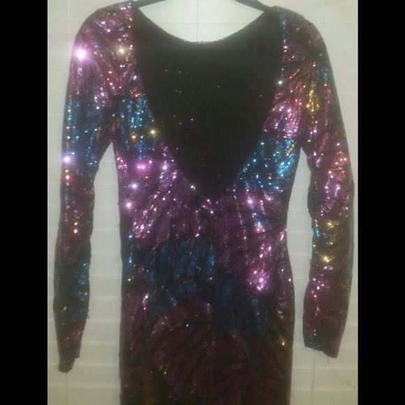 Floral sequin cocktail dress - Picture 3 of 3