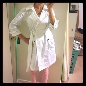 NWT DKNY white trench coat raincoat