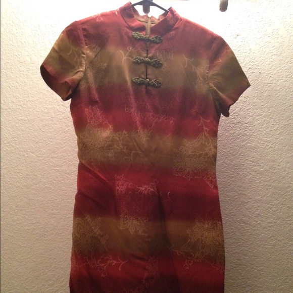 Vintage David Warren Asian inspired dress