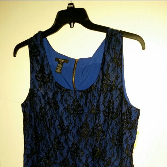 Black and blue peplum dress