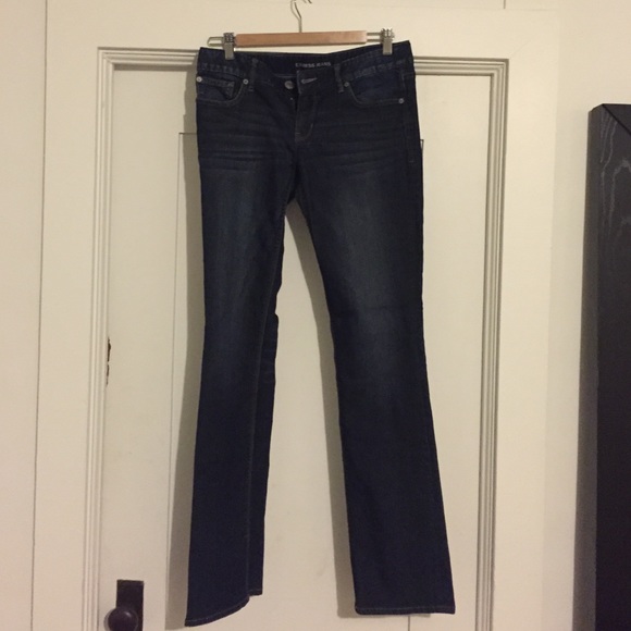 Dark barely boot cut jeans - Express