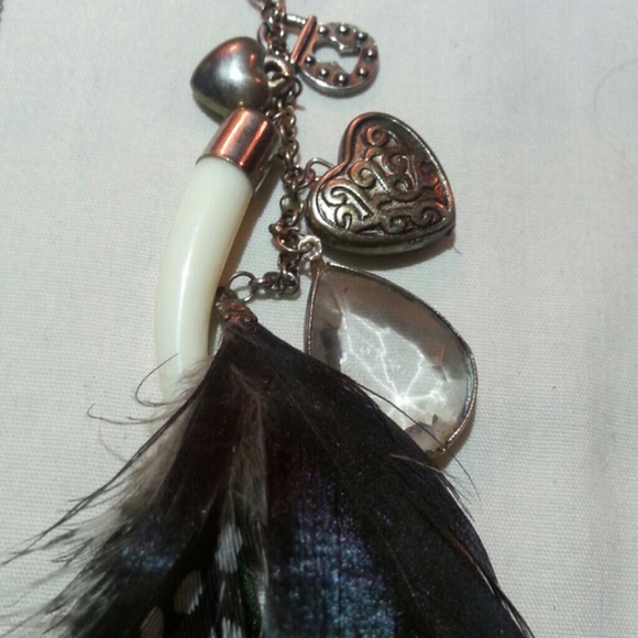 Feather tusk charms necklace