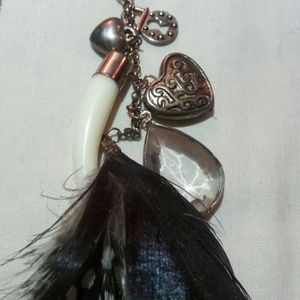 Feather tusk charms necklace