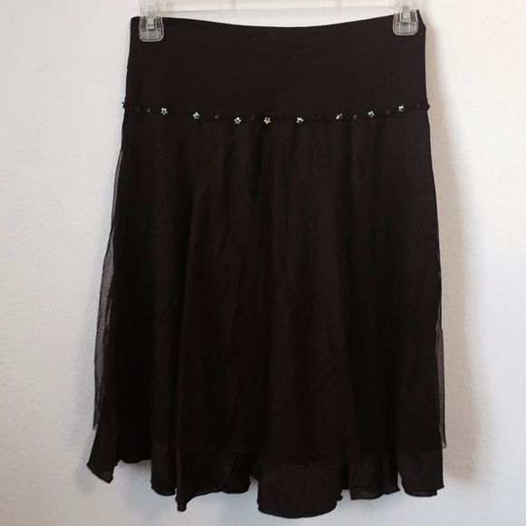 Free people stretch knit skirt with mesh detail 2 - Picture 1 of 4