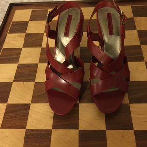 Pair high heel strappy sandals