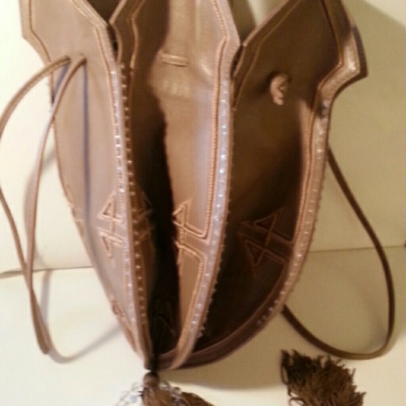 Camille Simone Leather Beaded  Dowery  Hand Bag Authentic - Picture 4 of 4