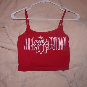 Pure criminal red tank crop top