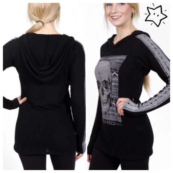 STONE DETAIL SKULL HOODIE! - Picture 2 of 4