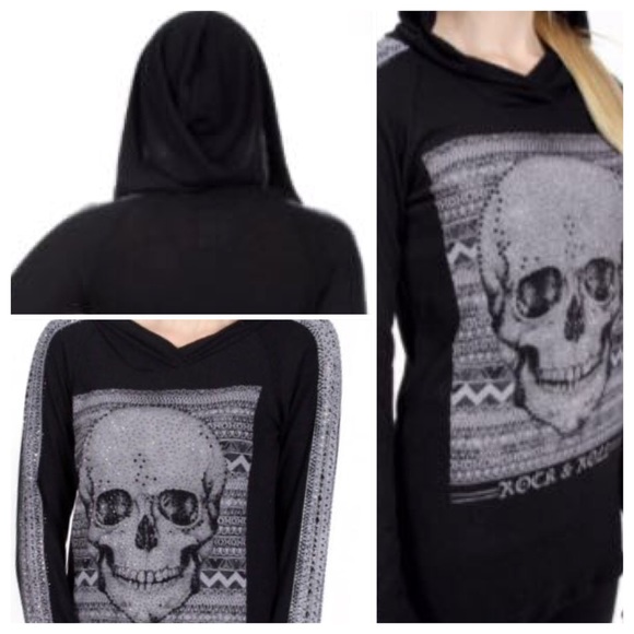 STONE DETAIL SKULL HOODIE! - Picture 3 of 4