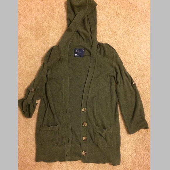 Hooded Forest Green Cardigan