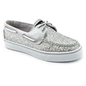 Silver sparkley Sperrys