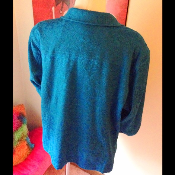 Electric Blue Button Down Blazer (B6) - Picture 3 of 4