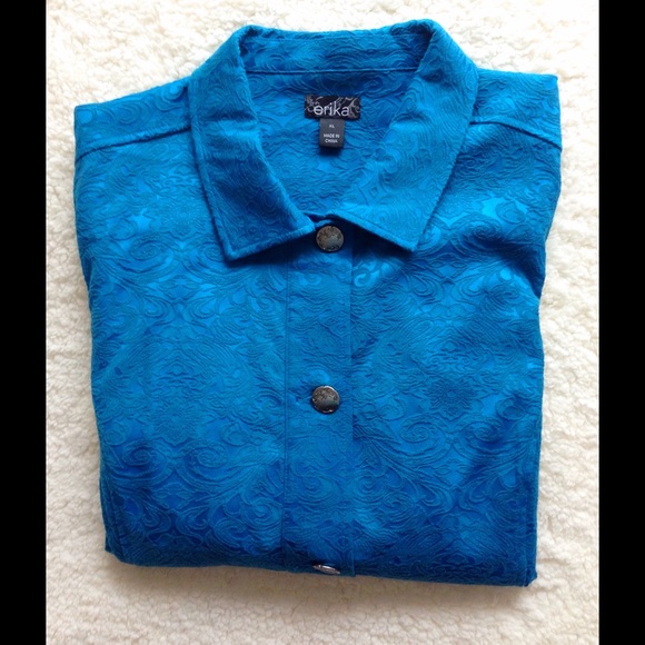 Electric Blue Button Down Blazer (B6) - Picture 4 of 4